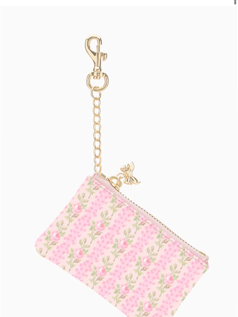 LoveShackFancy Pink Floral Keychain Wallet